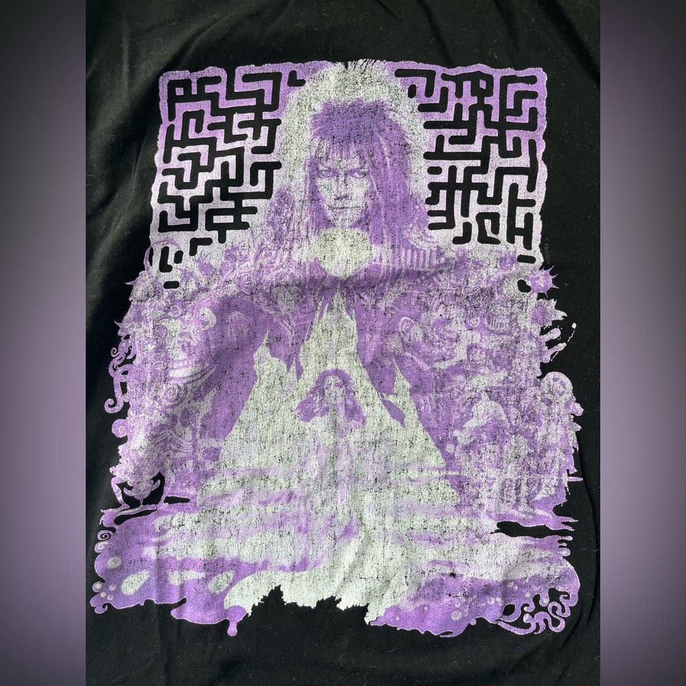 Vintage David Bowie Labyrinth Graphic Tee Jareth 80s Style Small Distressed